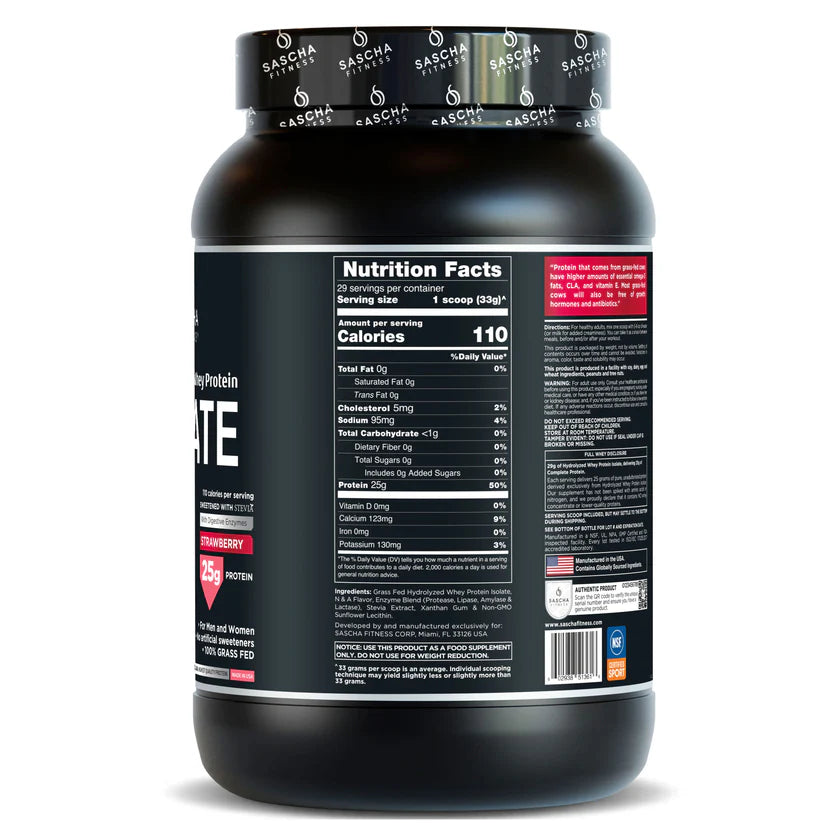 HYDROLYZED Whey Protein ISOLATE STRAWBERRY